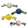 Dog Ball Chew Toy Teeth Cleaning Toy Interactive Rope Knot Tug-of-War Toy for Small to Large Dogs Fetch Training