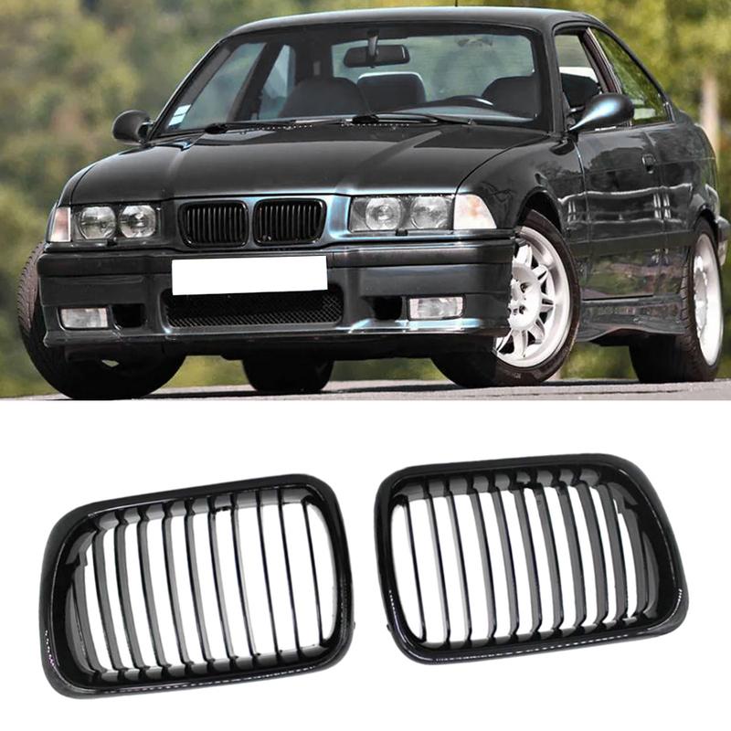 Car Front Hood Kidney Grille Grill Gloss Black For BMW E36 3 Series 1997 1998 1999 Facelift 51138195152 51138195151