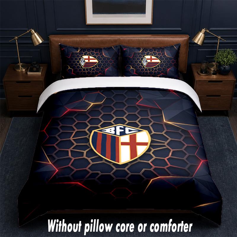 Bologna FC Design Bed Bedding Set 1 Duvet Cover + 2 Pillowcases Soft Breathable Household Bed Linens