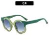 European And American New Large-Frame Irregular Color Matching Plain Sunglasses Personalized Versatile Women'S Sunglasses Advanced Glasses