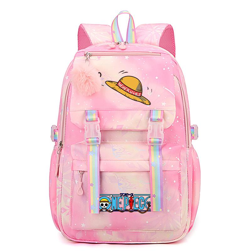 Anime One Piece Batoh Roztomilý Dámský Vodotěsný Batůžek pro Studenty, Teenagery, Děti, Narozeninové Dárky, Aktovka, Dámská Cestovní Volnočasová Taška, Ruksak, Mochila
