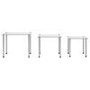 3 Piece Nesting Tables Transparent Tempered Glass