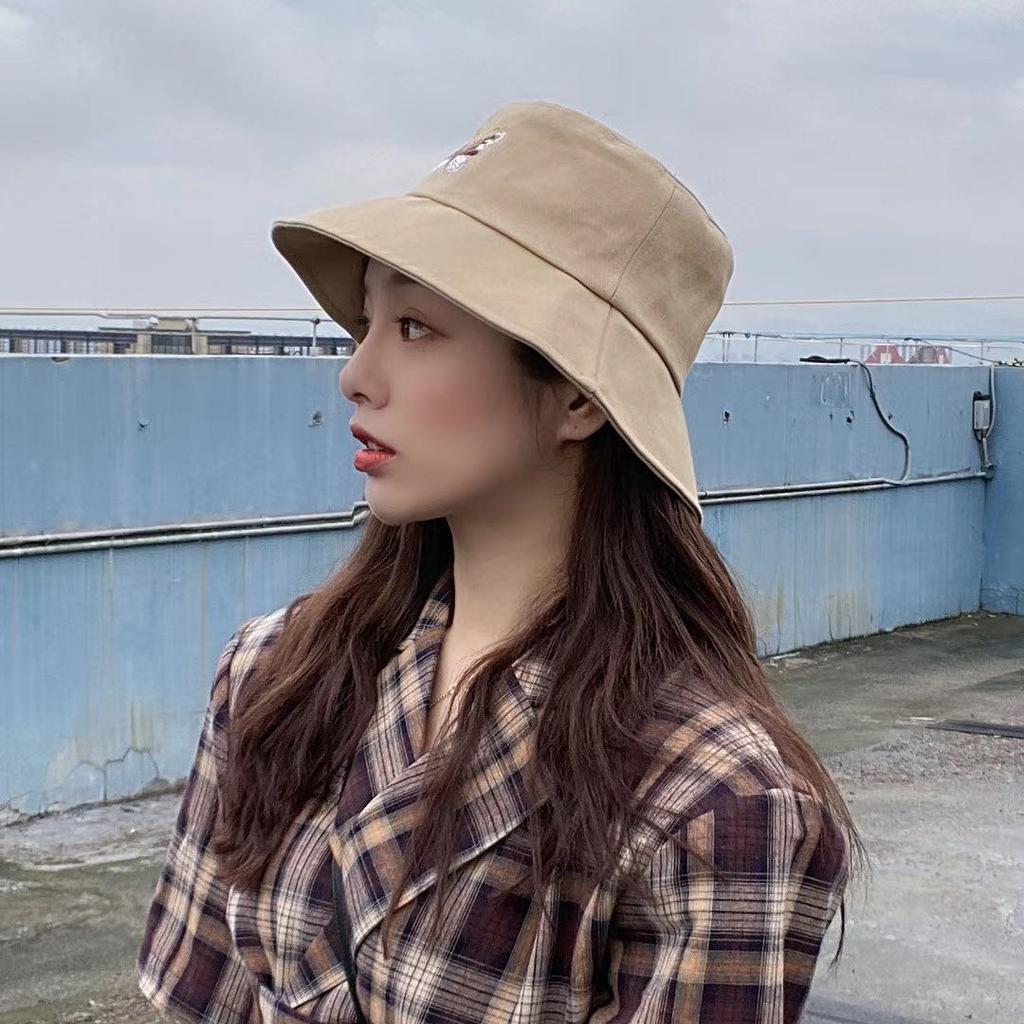 Summer Ladies Bucket Hat Butterfly Embroidered Foldable Flat Bottom Summer Fishing Fisherman Fashion Hat Hip-hop Hat