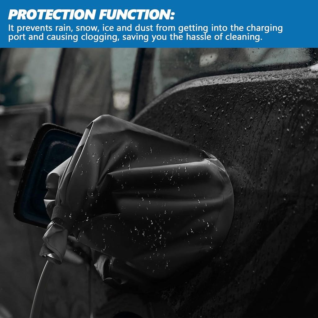 Wuyaoyao EV Charger Plug Port Cover, Waterproof Outdoor Electric Car Charger Plug Cover Rain Sun UV Snow All Weather Protection, Magnetic Adhesion