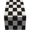 Decorative Table Cover for Home Modern Geometric Runner, Black And White Checkered Minimalist Decoration 72 Inch Striped Runner Dining Decor