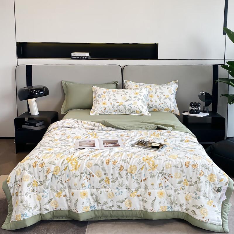 Yamok Washed Cotton-Linen Soybean Fiber Summer Quilt Set