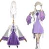 Emilia Cosplay Costume with Sanctuary Outfit from Adult for Cultural and Stage Performances Sanctuary Outfit with Size [Excellent Quality] Wig,