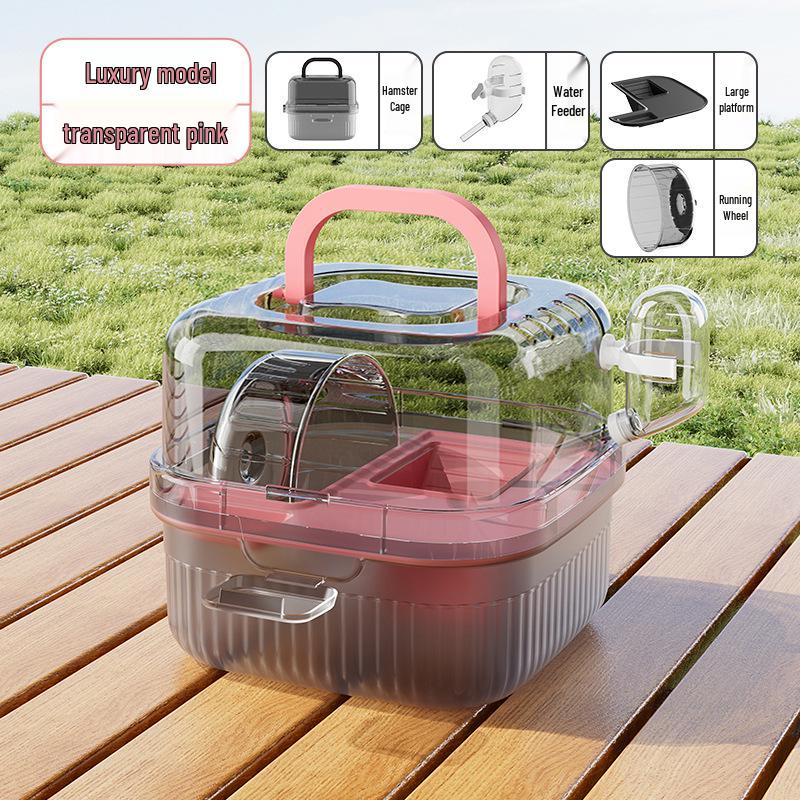 

Портативна вулична клітка для хом яків з панорамним оглядом для декоративних щурів та золотистих хом яків, ручна маленька пет-вілла Luxury Package