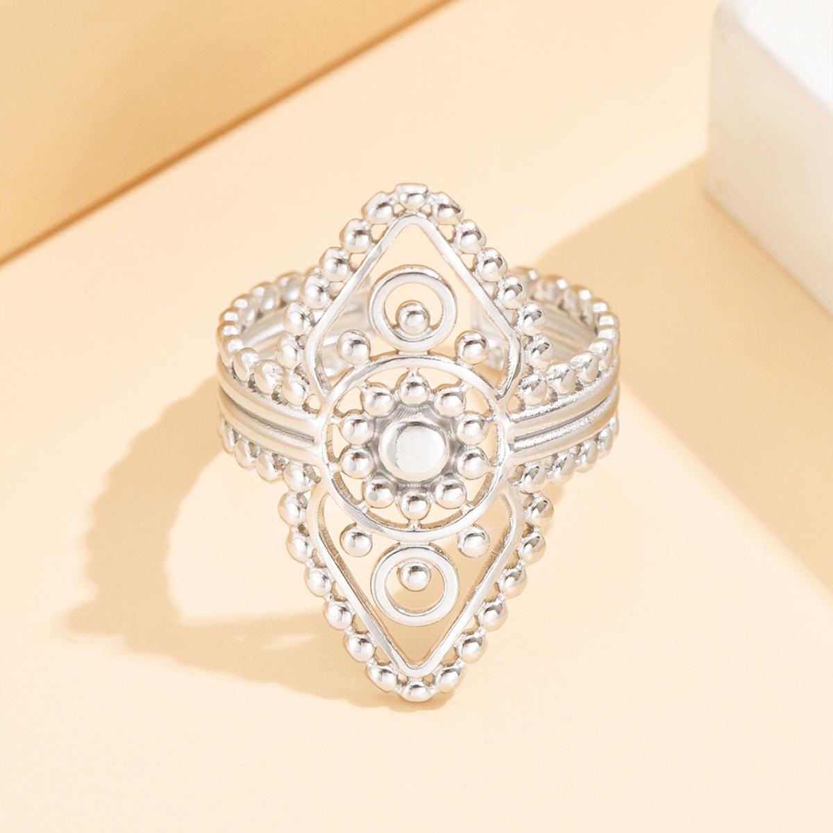 European Retro Crown Style Open Ring - Stainless Steel Jewelry