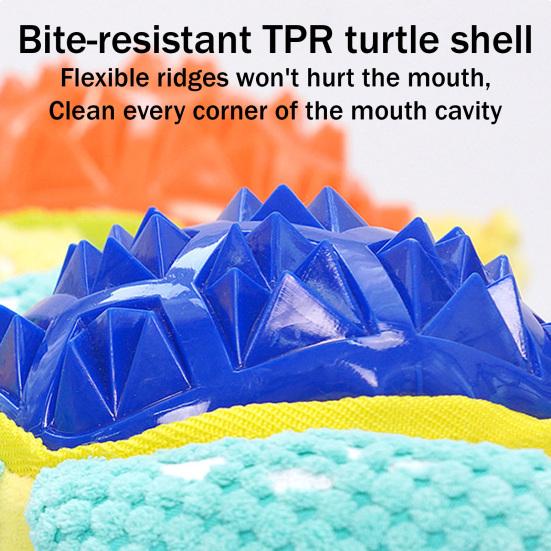 Pet Toy Molar Teeth Guard Soft Tough Chew Toy Turtle Shape Bite-Resistant Tooth Cleaner Dog Toy with Built-in Sound