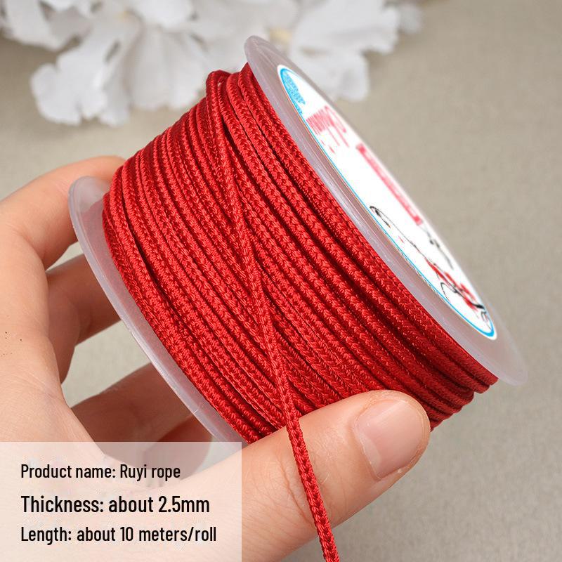 Hand-Woven 2.5mm Ruyi Rope for Jade Pendant Lanyard or Colorful Beaded Bracelet