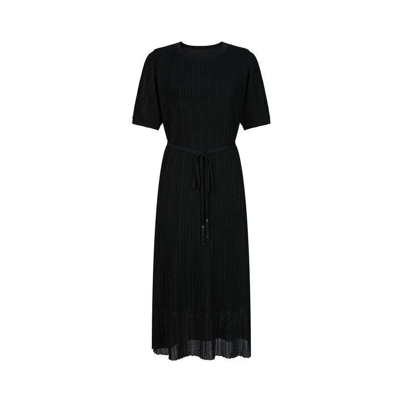 Annacol Women's Casual Knitted Pleated Dress