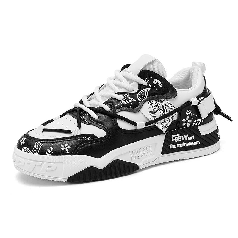 Men s Thick Soled Casual Shoes Four Season Soft Soled Outdoor Walking Shoes Student Flat Shoes Youth Fashion Sports Board Shoes 39