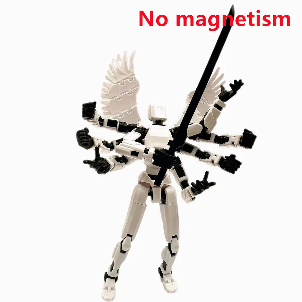 6 Action Figures With 8 Wings Women's Accessories 3D Printed Mannequin Multi-Jointed Movable Shapeshift Robot Decoration