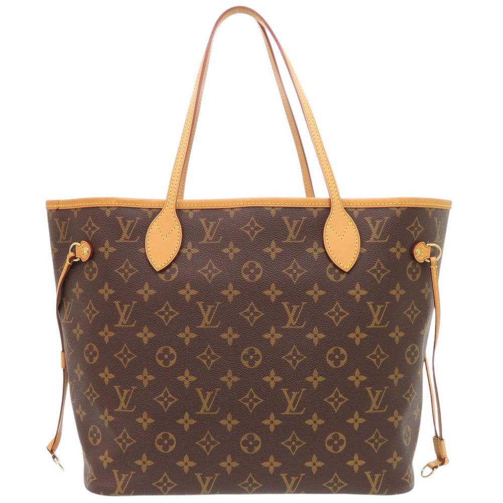 Used AUTHENTIC LOUIS VUITTON M40996 Monogram Neverfull MM with Pouch Tote Bag Fuchsia