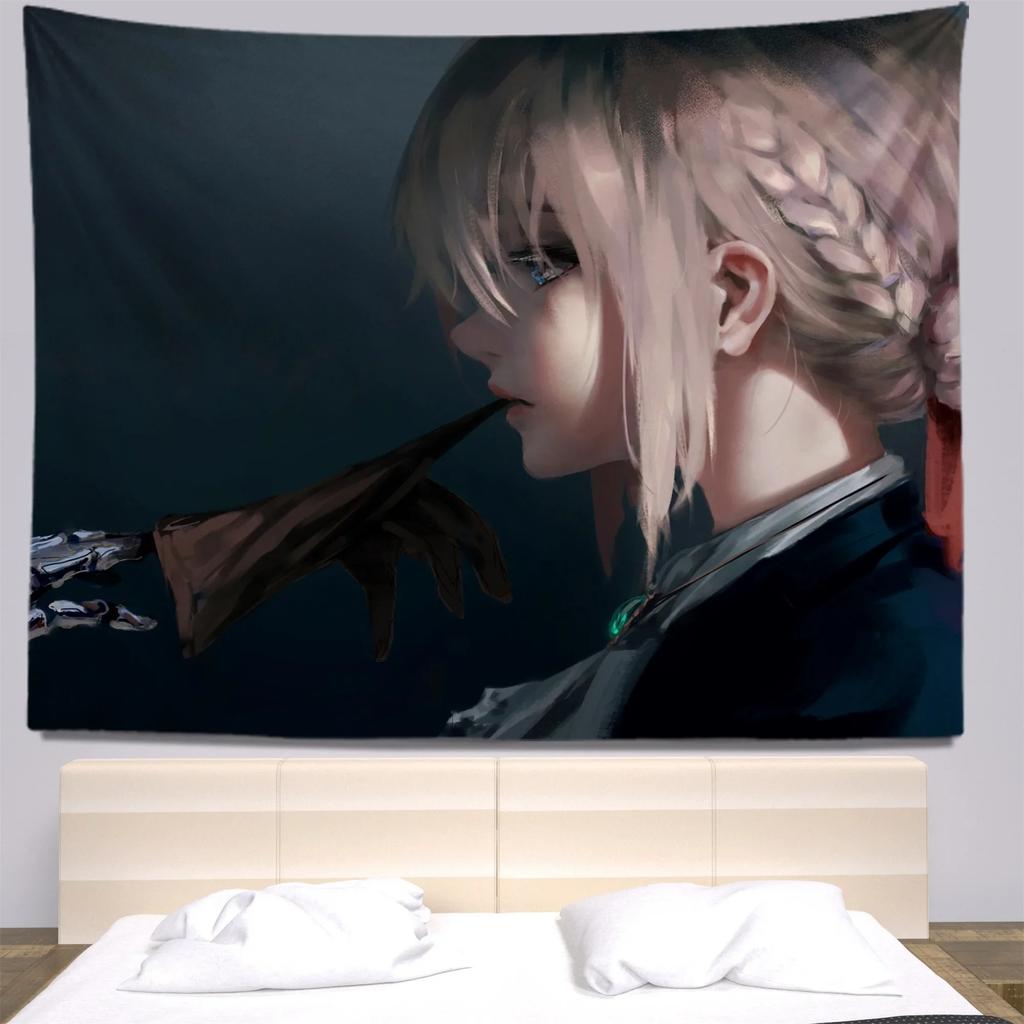 Cartoon Character Illustration Style Decorative Tapestry Home Wall Decoration Office Living Room Tapestry