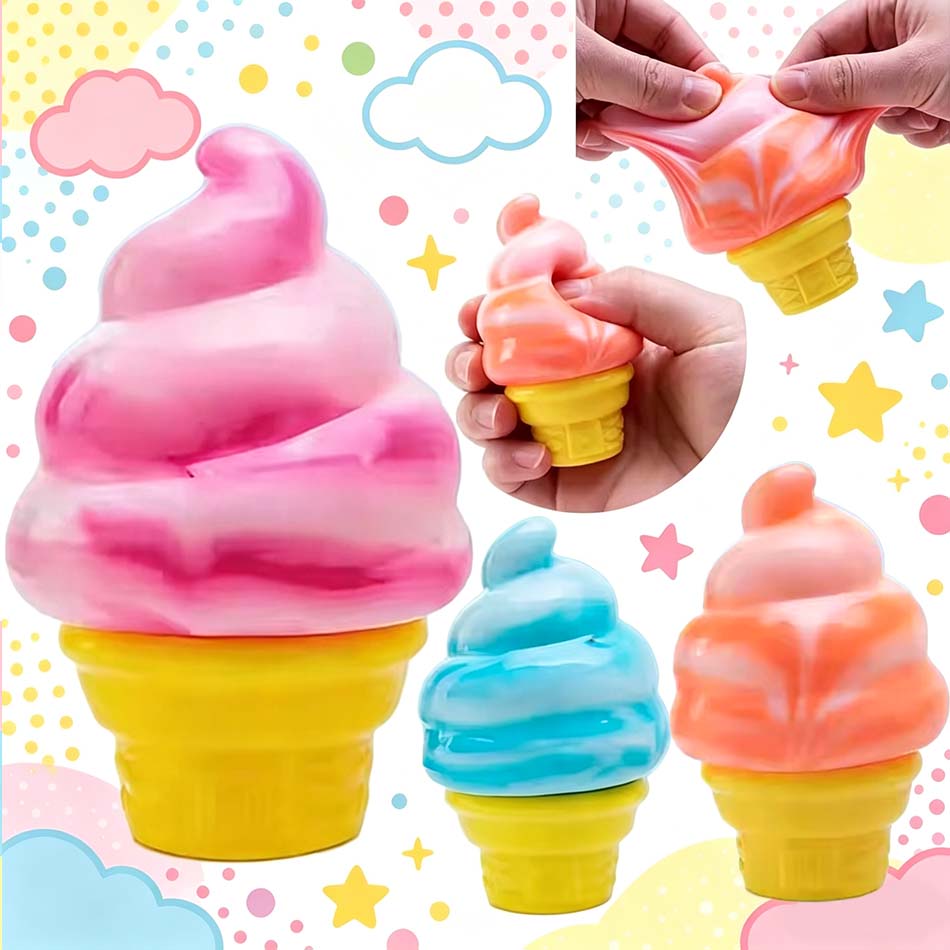 Toys Cube By Schylling Sensory Squeeze Toy Ice Cream Color Squishy Stress Relief Fidget Adults Collectable Children