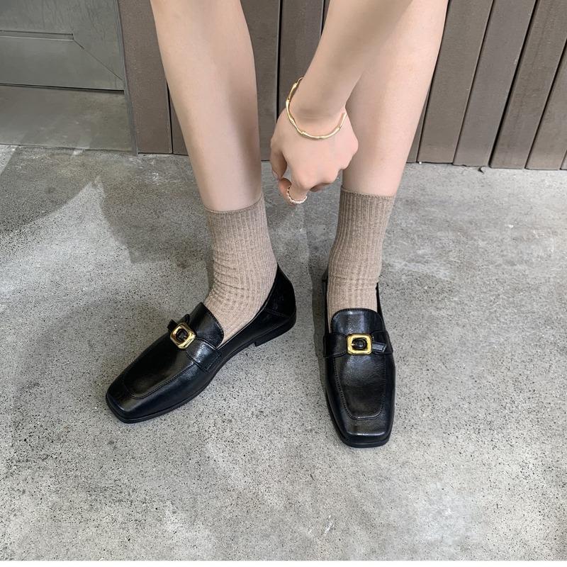 Hair~~ Small Gold Buckle British Retro Square Head One Pedal Versatile Woman