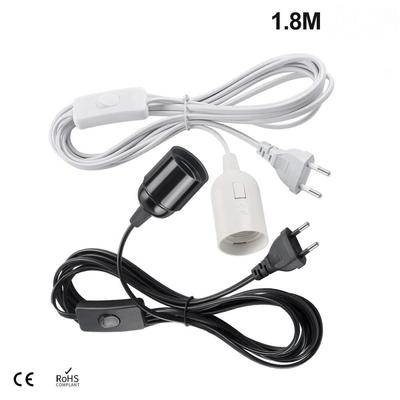 EU Plug E27 Lamp Base Holder With Switch Wire 1.8m Power Cord Cables For Pendant Led Bulbs Fixture Hanglamp Suspension Socket