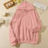 Ladies' Casual And Fashionable Solid Color Long Sleeved Hooded Warm Shirt Loose And Comfortable Hoodie