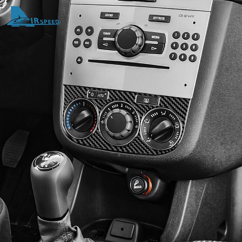 Real Soft Carbon Fiber Sticker For Opel Corsa 2007 2008 2009 2010 2011 2012 2013 2014 LHD RHD Car Central Control AC Knob Panel