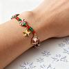 Festival Santa And Snowman Designs Soft Clay Beaded Bracelet 18cm Adjustable Length 3 Unique Styles Lightweight Jewelry
