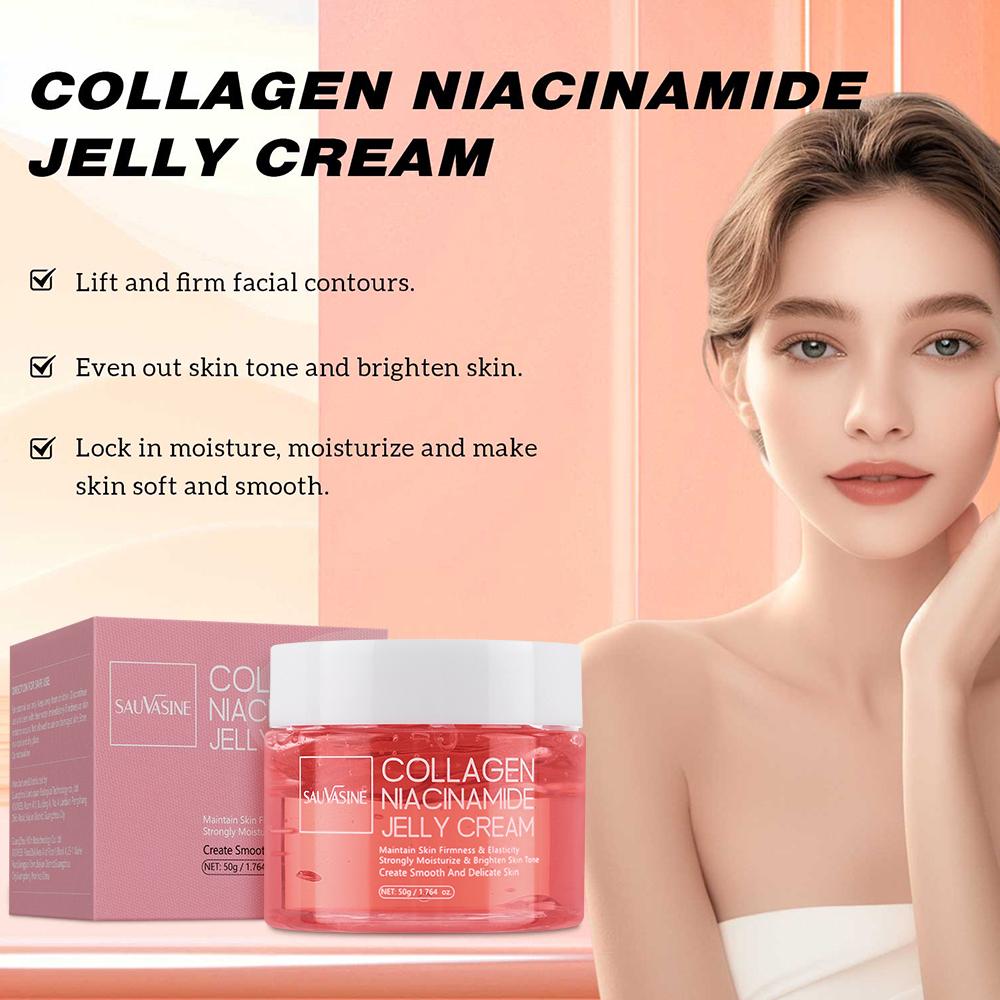 Cuidado de la Piel Coreano 50g Colágeno Niacinamida y Colágeno Hidrolizado Hidratante Duradero Hidrata Profundamente Crema Mascarilla de Cuidado Nocturno