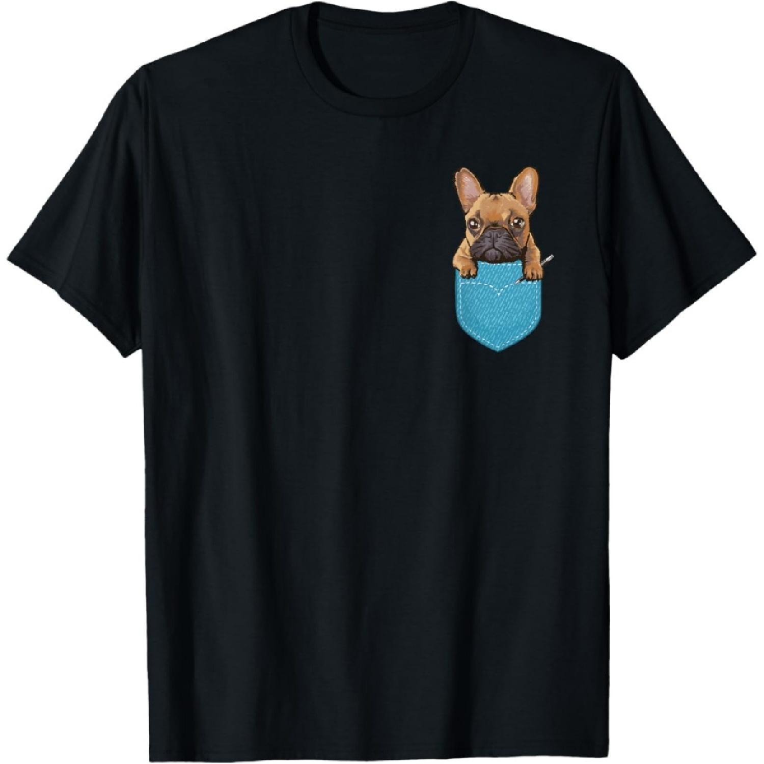 

Кишеньковий французький бульдог Собака Тварина Дитячий подарунок Футболка Французький бульдог XXXXXL чорний
