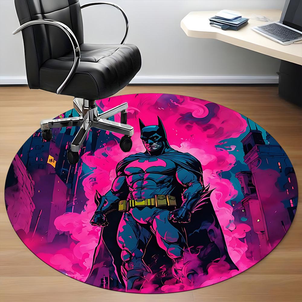 1pc Batman Cityscape Office Round Area Rug, Under Office Chairs Bedroom Living Room Home Decor, Room Deco, Available in Various Sizes