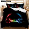 Music Duvet Cover Set Cool Colorful Headset Bedding Set Kids Boys Girls Bedding Set Music Queen King Size Polyester Qulit Cover