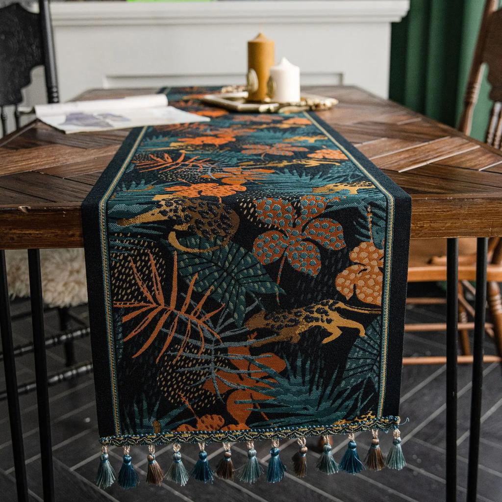 Tischläufer Amerikanisch Tropisch Tier und Pflanze Esstisch Stoff Teetisch Bettflagge TV-Schrank