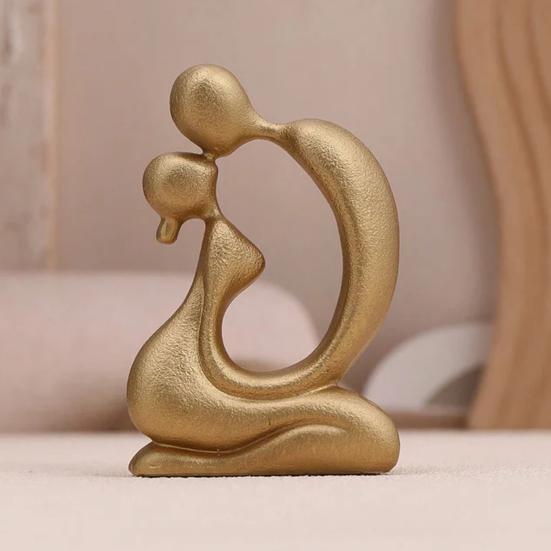 Kissing Couple Statue, Modern Abstract Lover Figurine, Resin Romantic Couple Sculpture for Home, Office, Desktop, Bookshelf, Wedding Decor