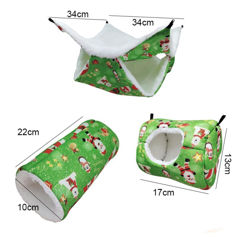 Pet Christmas Hamak Zimowy ciepły tunel Wiszące bawełniane gniazdo Artykuły dla zwierząt dla wiewiórki chomika