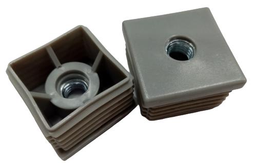 Insert plug with metal thread M8 30x30 20 PCS GRAY