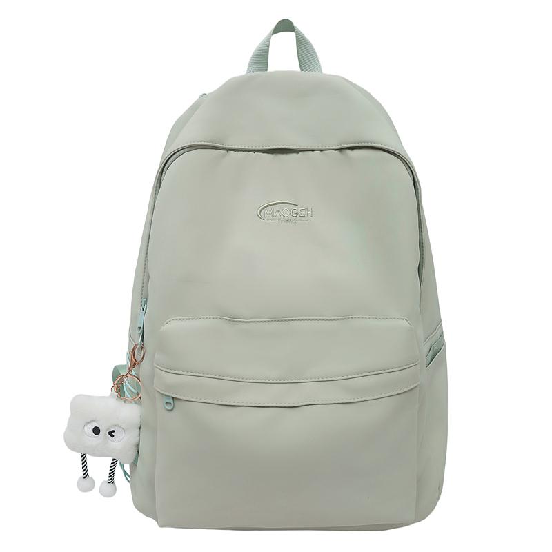 Solid Color Backpack Women s Large Capacity College Style Backpack Student Schoolbag Small