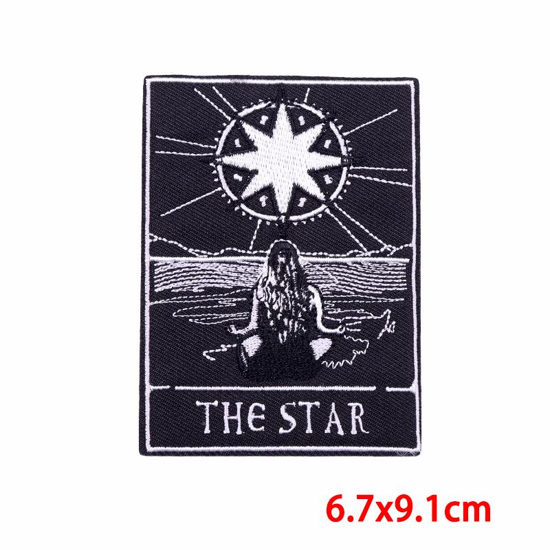 Punk Tarotkarte Stickaufnäher - DIY Jeansjacke Totenkopf Design