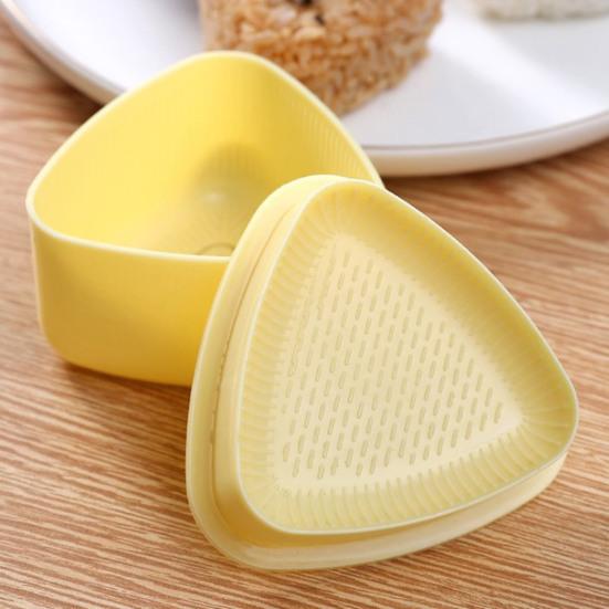 2Pcs Sushi Mold Rice Ball Maker 2-in-1 Triangular Onigiri Press with Lunch Box Compact Kitchen Tool for Bento Picnic Office Meals