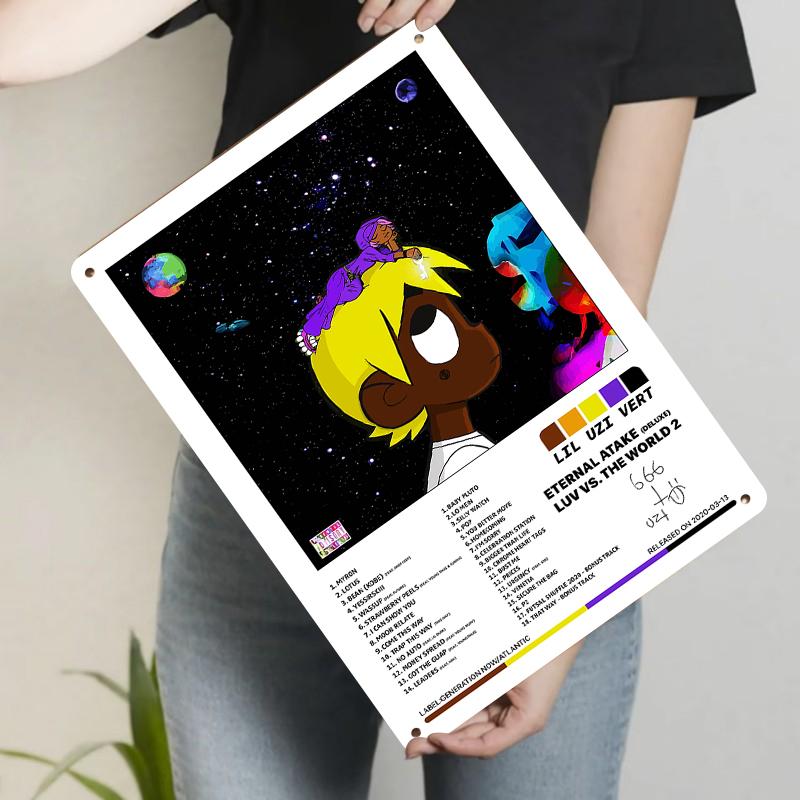 Lil Uzi Vert Eternal Atake Album Cover Custom Metal Tin Sign Wall Art Decor for Music Fans 20x30cm(7.8x11.8inch)