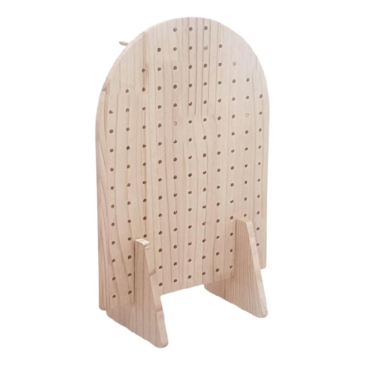 Double Sided Wood Jewelry Display Stand Stylish Wood Display Rack Table Organization Stand For Earrings And Small Items