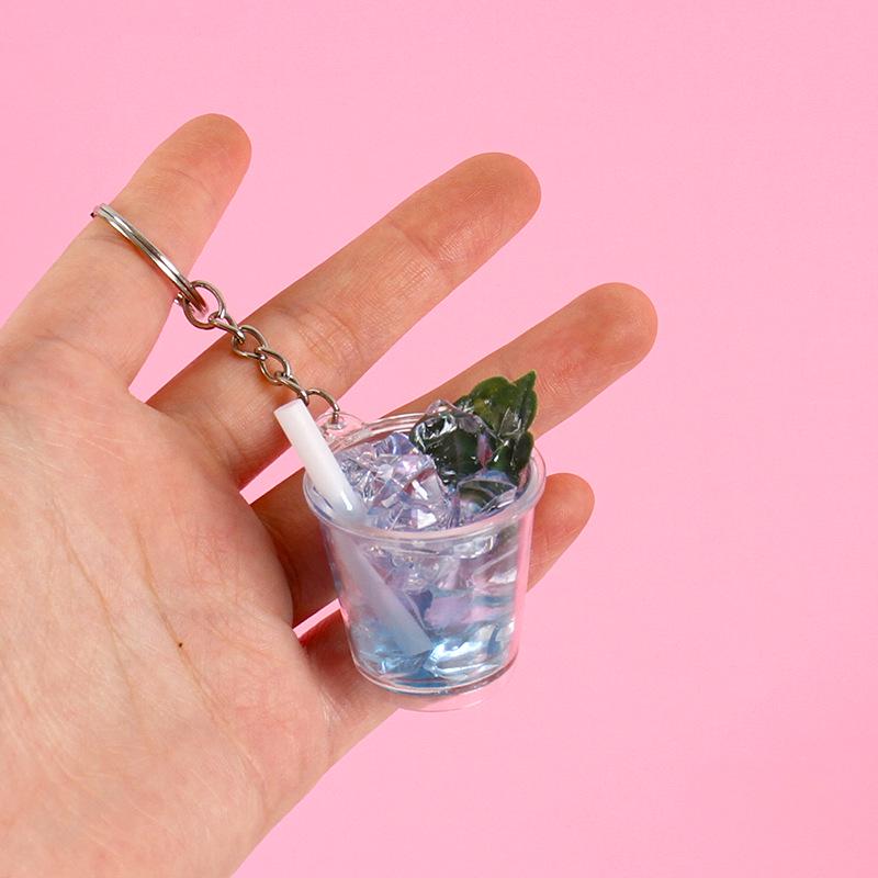 Handgemachter Taiwan Fruchtsaft Eisbecher Schlüsselanhänger - Kaltgetränke Anhänger Spielzeug