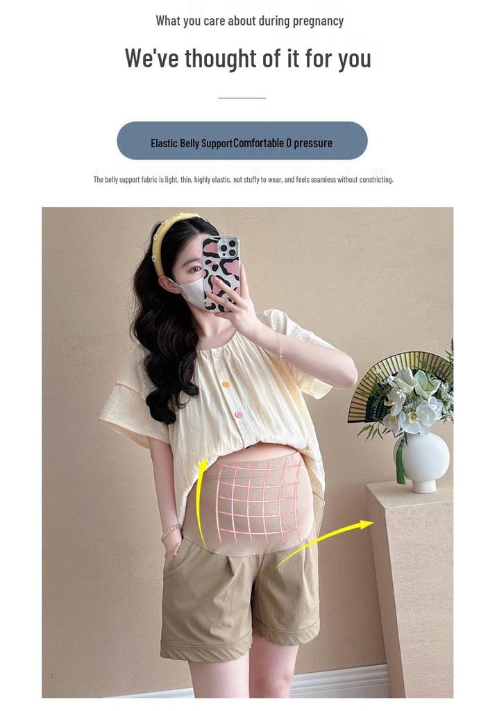2026 Korean Puff Sleeve Doll Shirt & Belly Support Shorts Set