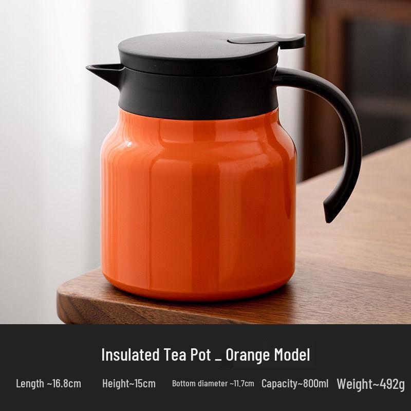 

316 Stainless Steel Tea Infuser Flask with Water Separation - Insulated, Solid Color Design for Home Use 800ml оранжевый