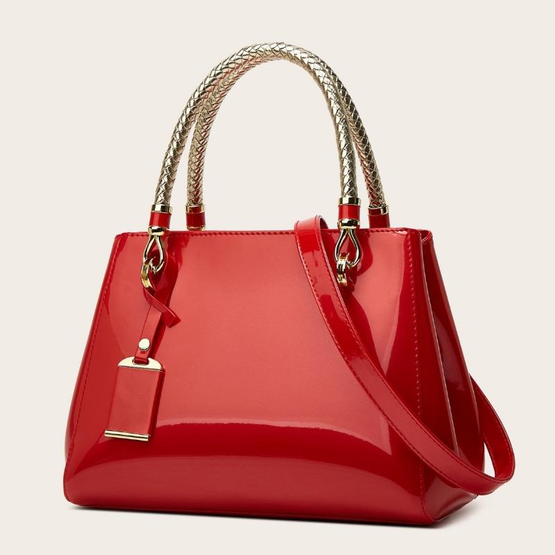 

Женская сумка премиум-класса из лакированной кожи, большая вместительная сумка-тоут