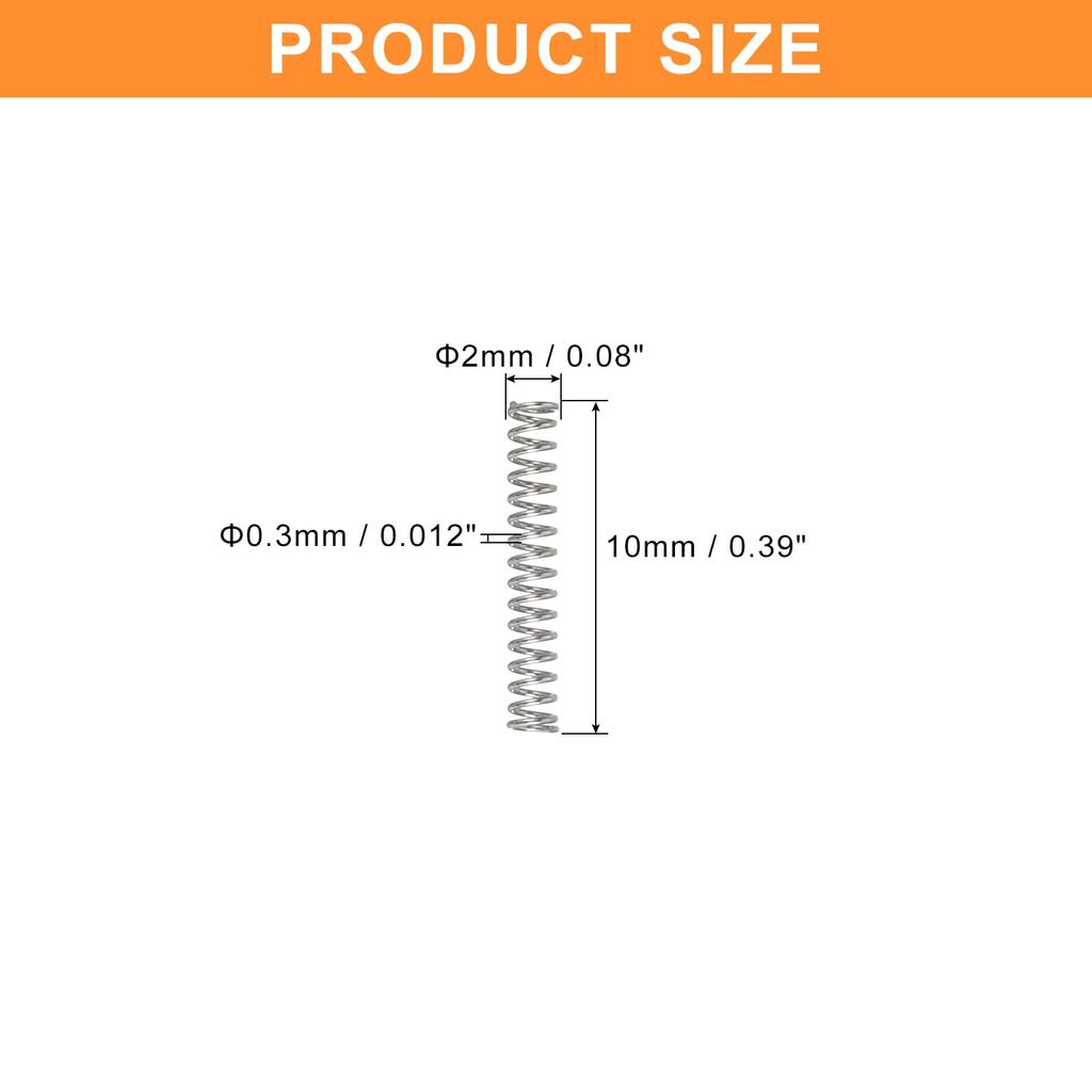 uxcell 5 Pcs Compression Spring Wire Diameter 0.01 inch (0.3 mm), Outer Diameter 0.08