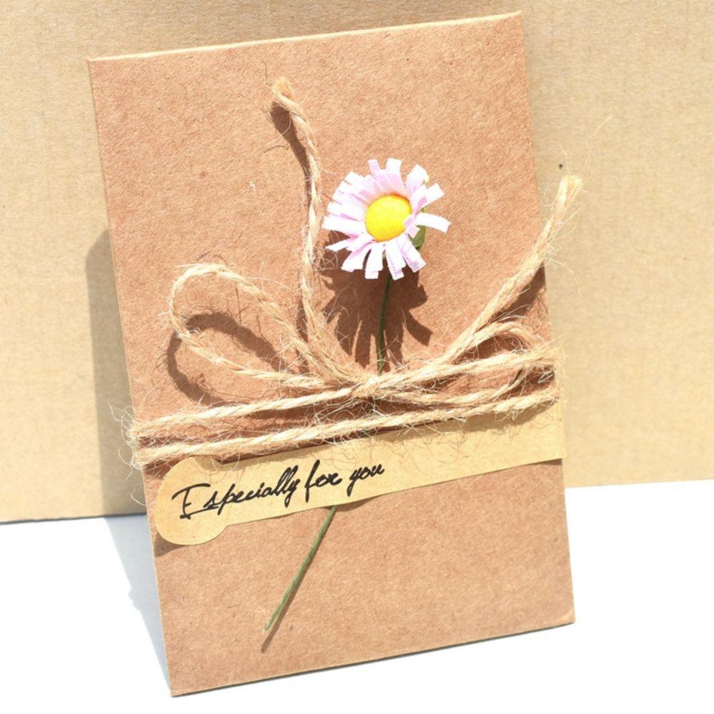 Creative Birthday Message Card Vintage Postcard DIY Flower Greeting Cards