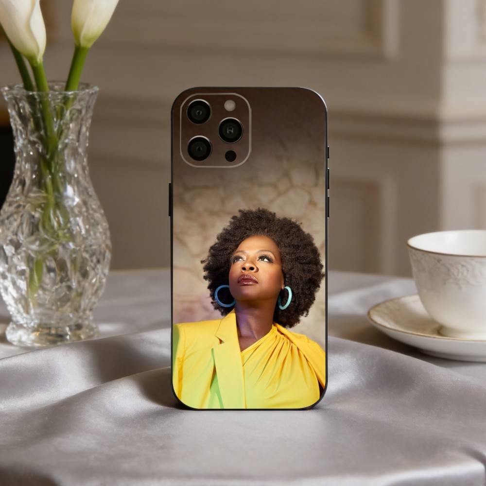 Edgy V-Viola D-Davis Actress Phone Case For iPhone 17pro,16,15,14,13,12,11 Plus,Pro Max,XS,Soft Silicone Black Cover