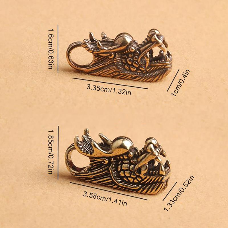 Pendente Corda di Bodhi Testa di Drago Cinese in Ottone S/L Custodia per Cellulare Chiave Zaino Decorazione Accessori Auto Regalo Amuleto della Fortuna