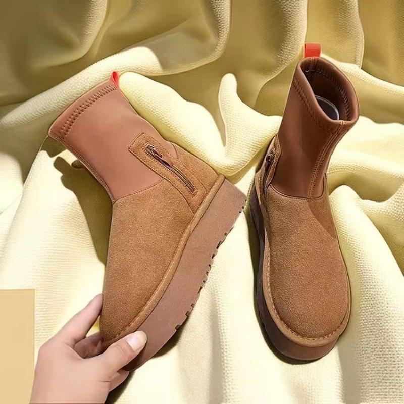 Nové dámské sněhule Maillard s tlustou podrážkou a středně vysokou holení, zimní bavlněné boty s krátkou holení, elastické boty tužkového střihu