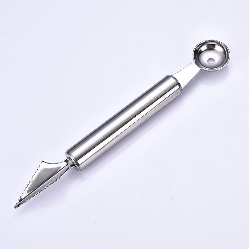Stainless Steel Double-Ended Fruit Baller & Carving Knife for Kitchen Use