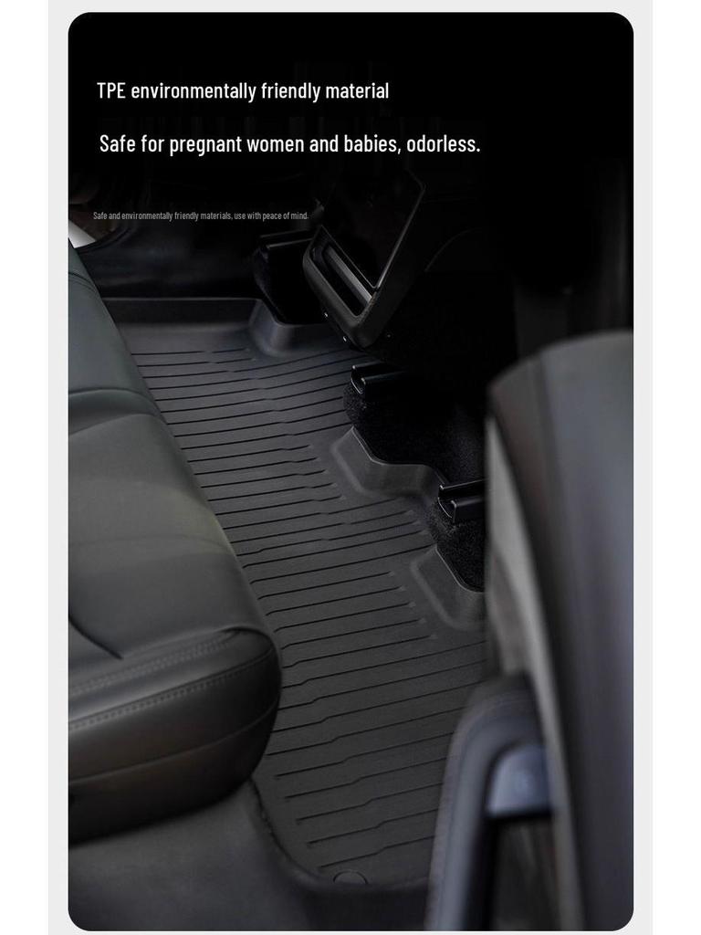 TPE Floor Mats for Tesla Model Y - Front & Rear Cabin with Scuff Plates